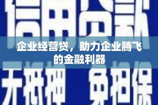 加查企业经营贷，助力企业腾飞的金融利器
