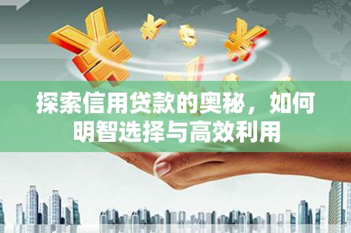 加查探索信用贷款的奥秘，如何明智选择与高效利用