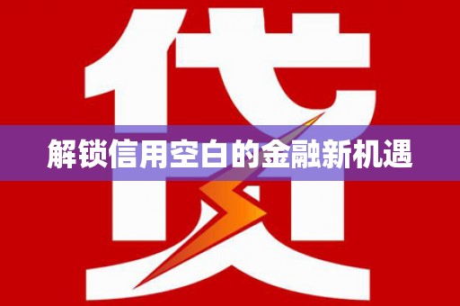 加查解锁信用空白的金融新机遇